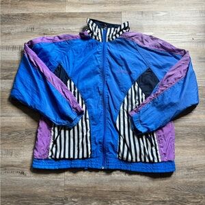 VINTAGE Rucanor Jacket Adult Med Blue Purple Track Windbreaker